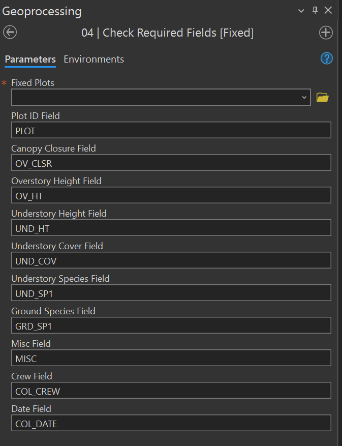 04 - Check Required Fields [Fixed] Tool Dialogue.